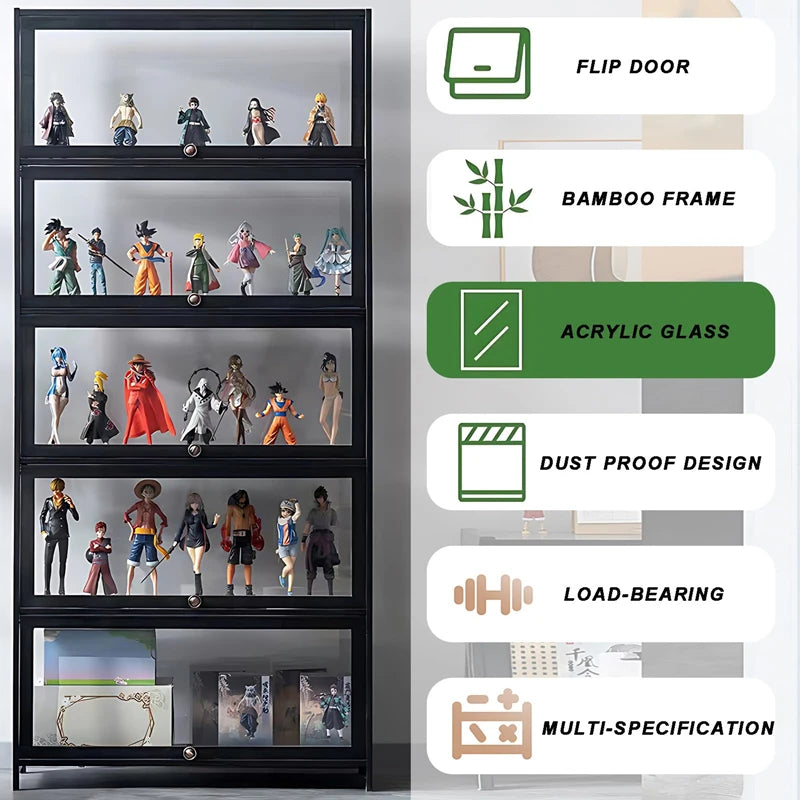Transparent 5-Tier Display Cabinet