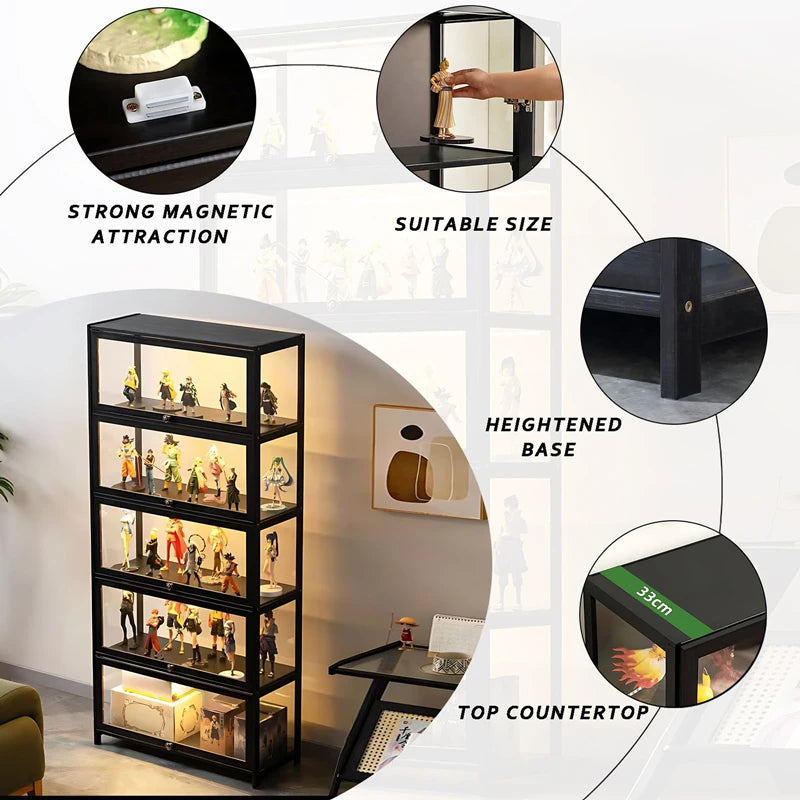 Transparent 5-Tier Display Cabinet