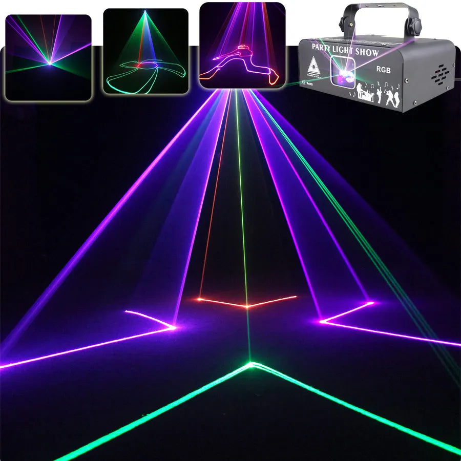 Animated Laser Beam Disco Light