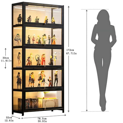 Transparent 5-Tier Display Cabinet